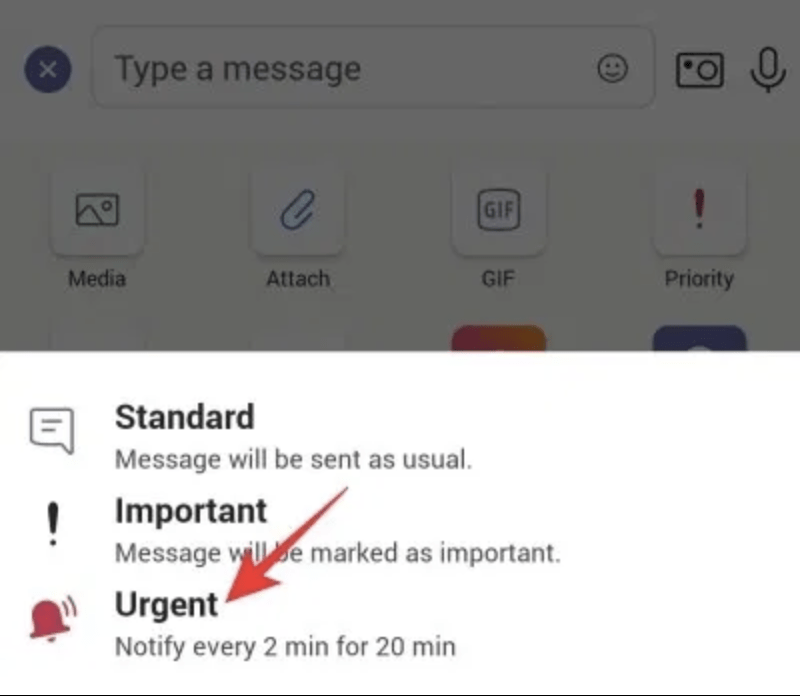 Cách gửi thông urgent cấp trên Microsoft Teams trên điện thoại