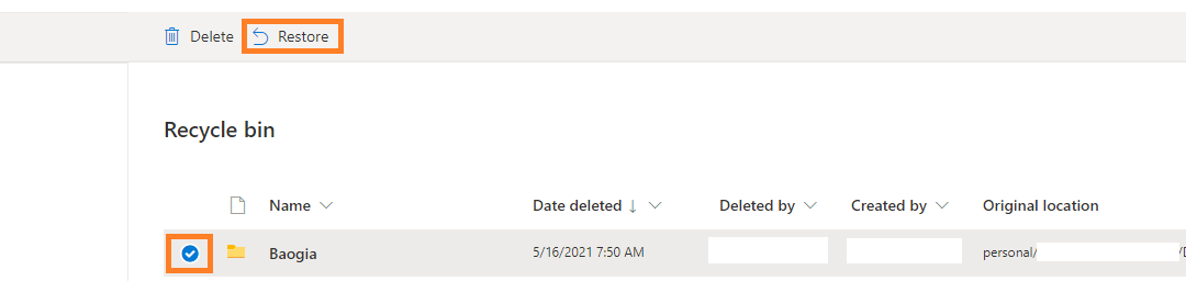 PHỤC HỒI DỮ LIỆU ONEDRIVE