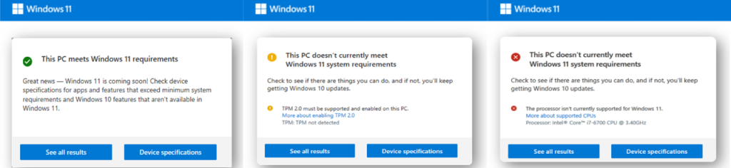Kiểm tra khả năng tương thích Windows 11