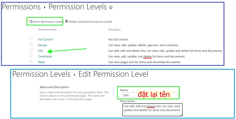 Phân quyền SharePoint Online - Copy permission Levels
