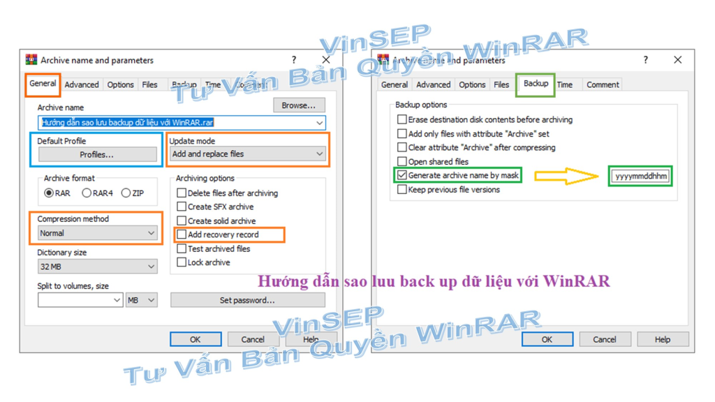 Sao lưu dữ liệu với WinRAR