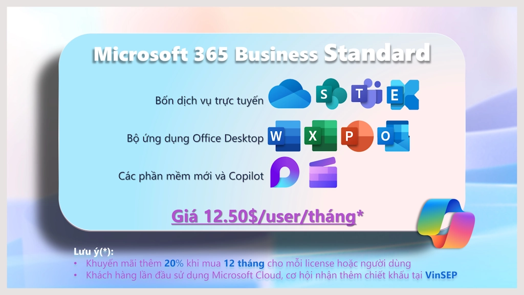 Giá phần mềm Microsoft 365 Business Standard bản quyền 2024