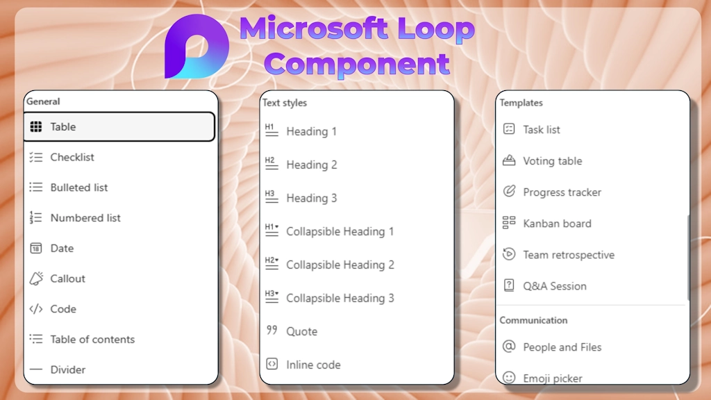 phần mềm Microsoft Loop - Loop Component