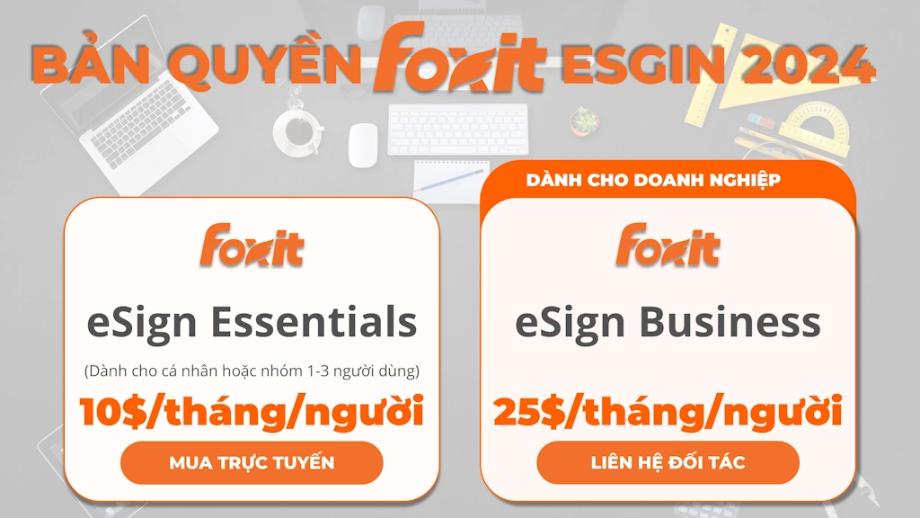 Giá bản quyền Foxit eSign 2024