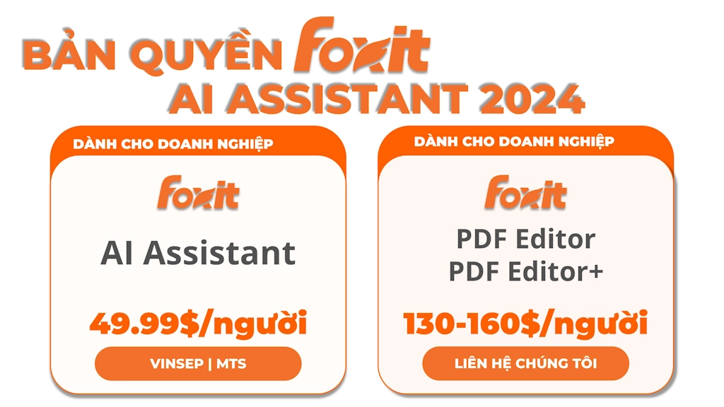 Giá bán Bản quyền Foxit PDF AI Assistant