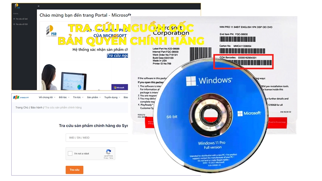 Mua Phần Mềm Microsoft Windows Office tra cứu nguồn gốc nhập khẩu