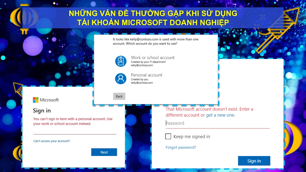 Lỗi thường gặp khi đăng nhập Tài khoản Microsoft Doanh Nghiệp
