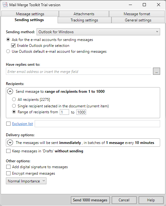 Phần mềm gửi email hàng loạt Mail Merge toolkit