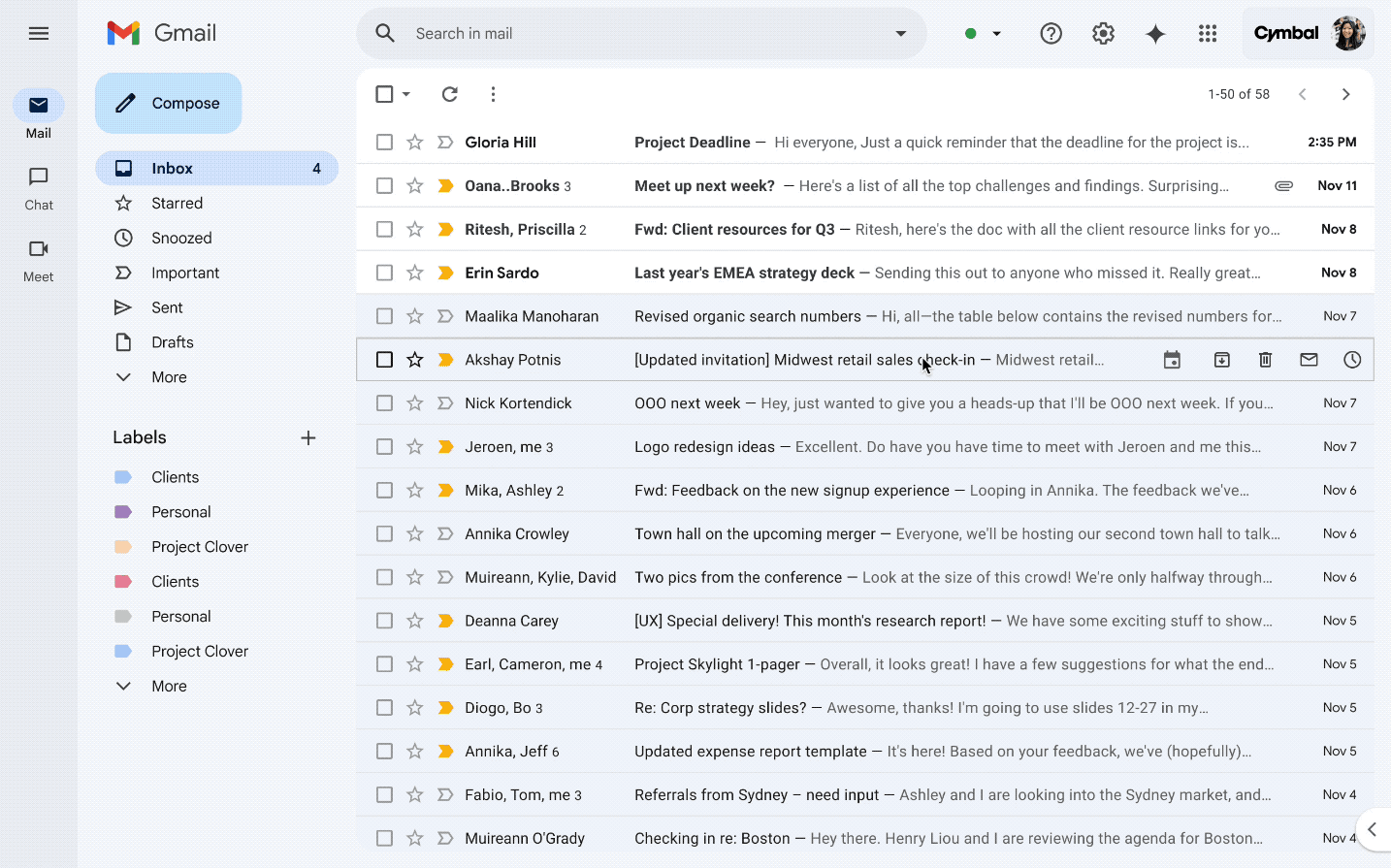 Google Workspace with Gemini tương tác với Gmail