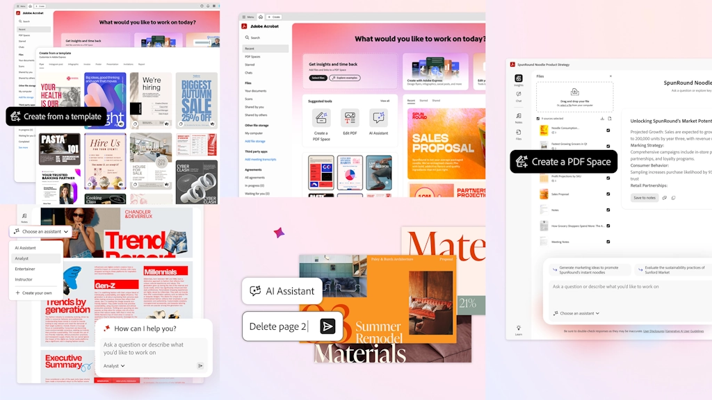 Adobe Acrobat PDF Spaces và AI Assistant